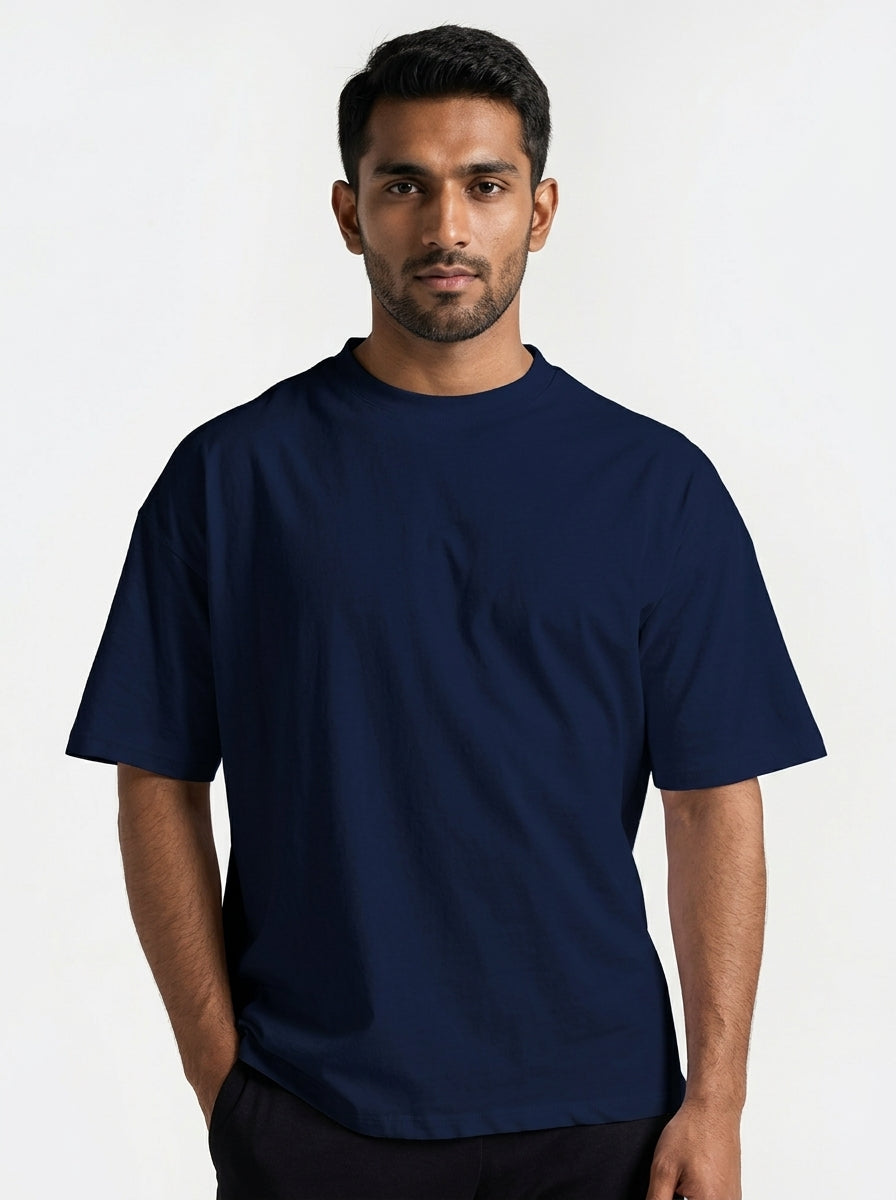 Navy Casual Plain Basic T-Shirt