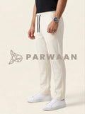 Best Comfy Pleated Off White Trouser For Casual Wear and Events.