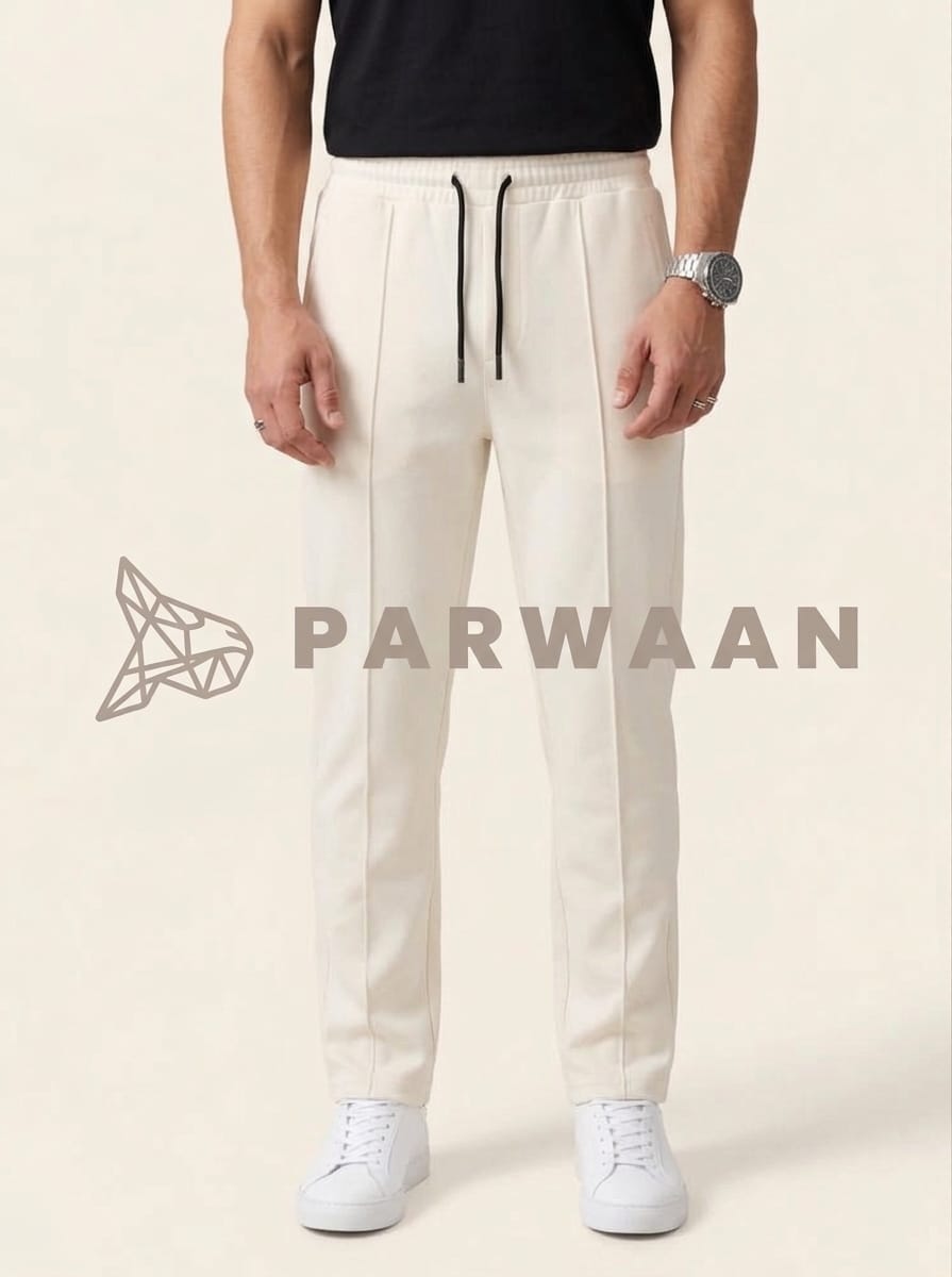 Best Comfy Pleated Off White Trouser For Casual Wear and Events.