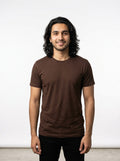 Brown Casual Plain Basic T-Shirt