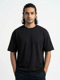Black Casual Plain Basic T-Shirt