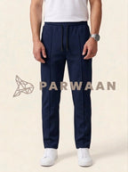 Best Comfy Pleated Navy Blue Trouser For Casual Wear and Events.